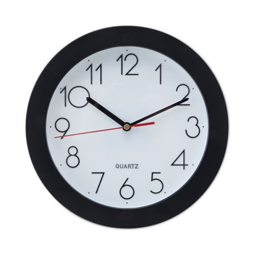 Picture of Bold Round Wall Clock, 9.75" Overall Diameter, Black Case, 1 Aa (sold Separately)