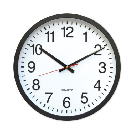 Picture of Classic Round Wall Clock, 12.63" Overall Diameter, Black Case, 1 Aa (sold Separately)