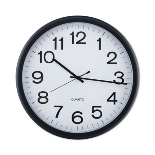 Picture of Round Wall Clock, 13.5" Overall Diameter, Black Case, 1 Aa (sold Separately)