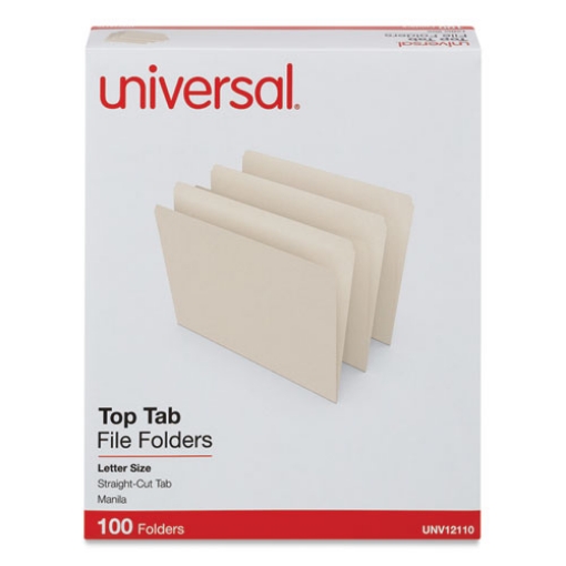 Picture of TOP TAB FILE FOLDERS, STRAIGHT TABS, LETTER SIZE, 0.75" EXPANSION, MANILA, 100/BOX