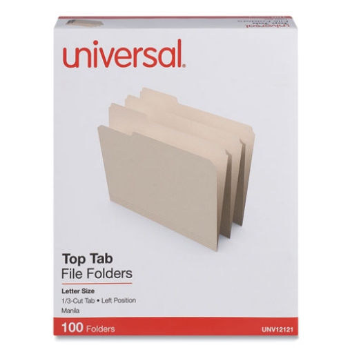 Picture of TOP TAB FILE FOLDERS, 1/3-CUT TABS: LEFT POSITION, LETTER SIZE, 0.75" EXPANSION, MANILA, 100/BOX