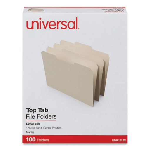 Picture of TOP TAB FILE FOLDERS, 1/3-CUT TABS: CENTER POSITION, LETTER SIZE, 0.75" EXPANSION, MANILA, 100/BOX