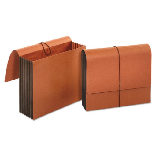 Picture of Extra Wide Expanding Wallets, 5.25" Expansion, 1 Section, Elastic Cord Closure, Letter Size, Redrope