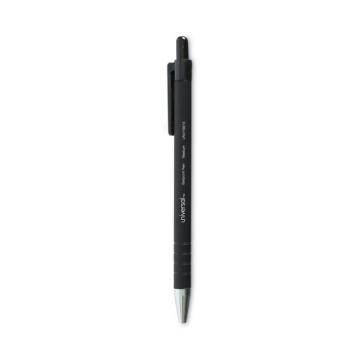 Picture of Ballpoint Pen, Retractable, Medium 1 Mm, Black Ink, Black Barrel, Dozen