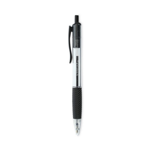 Picture of Comfort Grip Ballpoint Pen, Retractable, Medium 1 mm, Black Ink, Clear/Black Barrel, 48/Pack