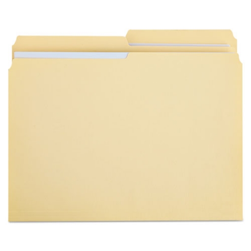 Picture of Double-Ply Top Tab Manila File Folders, 1/2-Cut Tabs: Assorted, Letter Size, 0.75" Expansion, Manila, 100/Box