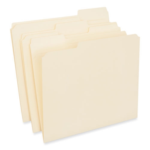 Picture of reinforced top tab file folders, 1/3-cut tabs: assorted, letter size, 0.75" expansion, manila, 250/carton