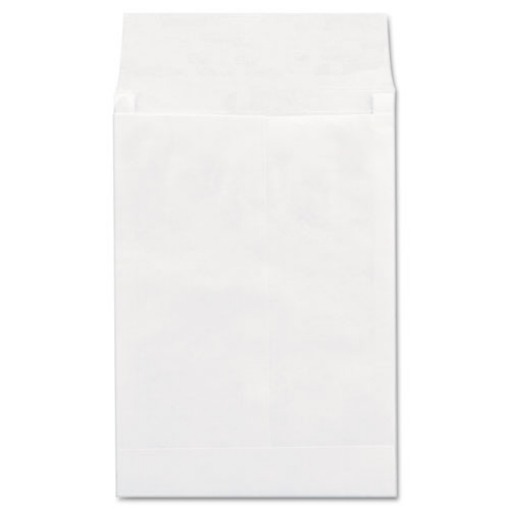 Picture of Deluxe Tyvek Expansion Envelopes, Open-End, 1.5" Capacity, #13 1/2, Square Flap, Self-Adhesive Closure, 10 x 13, White,100/BX