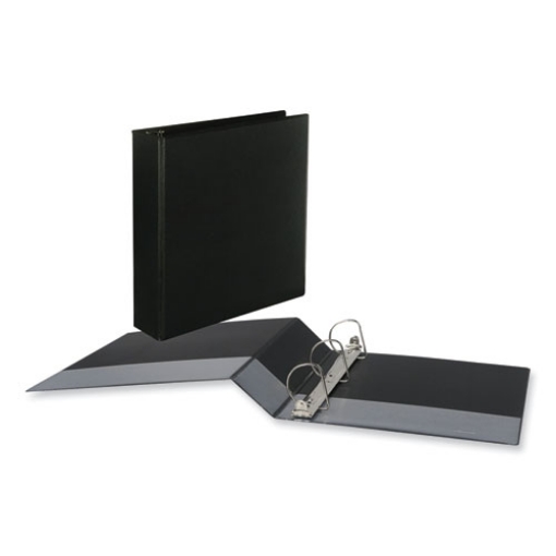 Picture of Slant D-Ring View Binder, 3 Rings, 2" Capacity, 11 x 8.5, Black, 6/Carton