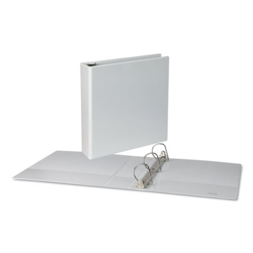 Picture of Slant D-Ring View Binder, 3 Rings, 2" Capacity, 11 x 8.5, White, 4/Pack