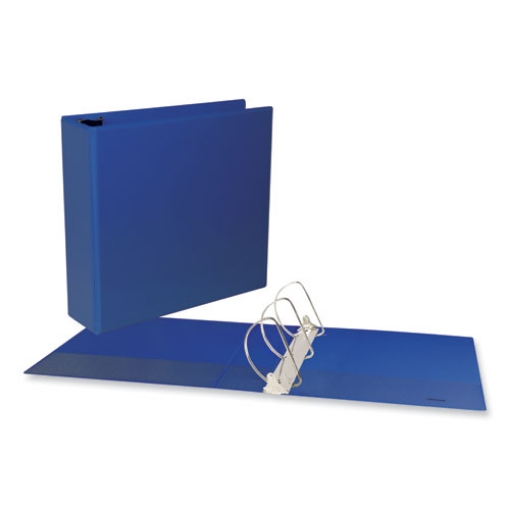 Picture of Slant D-Ring View Binder, 3 Rings, 3" Capacity, 11 x 8.5, Navy Blue