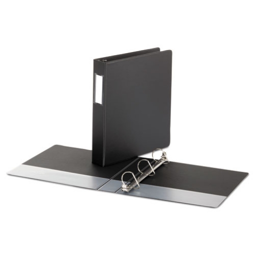 Picture of Deluxe Non-View D-Ring Binder With Label Holder, 3 Rings, 1.5" Capacity, 11 X 8.5, Black