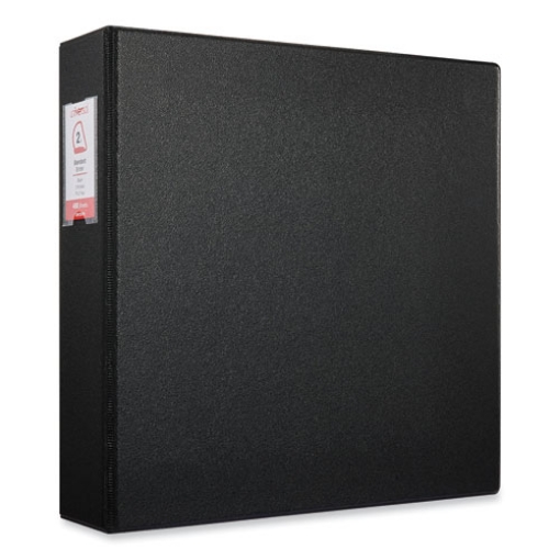 Picture of Deluxe Non-View D-Ring Binder With Label Holder, 3 Rings, 2" Capacity, 11 X 8.5, Black