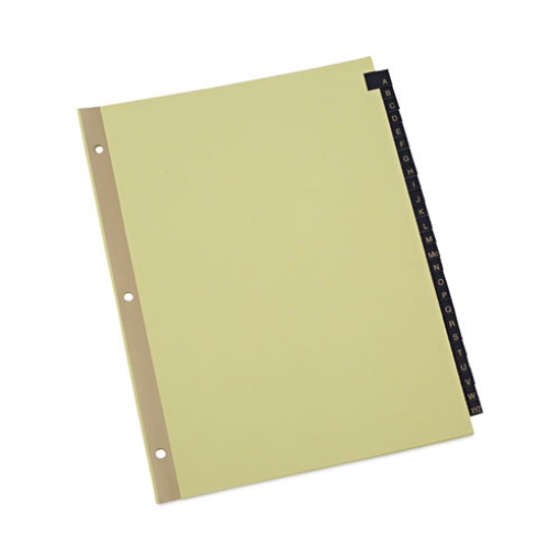 Picture of Deluxe Preprinted Simulated Leather Tab Dividers With Gold Printing, 25-Tab, A To Z, 11 X 8.5, Buff, 1 Set