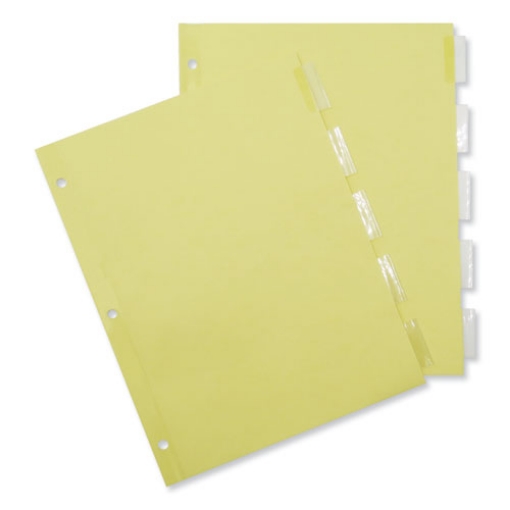 Picture of Insertable Tab Index, 5-Tab, 11 x 8.5, Buff, Clear Tabs, 24 Sets