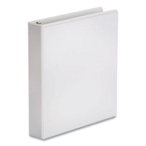 Picture of economy round ring view binder, 3 rings, 0.5" capacity, 11 x 8.5, white, 12/carton