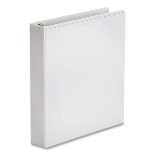 Picture of economy round ring view binder, 3 rings, 1.5" capacity, 11 x 8.5, white, 12/carton