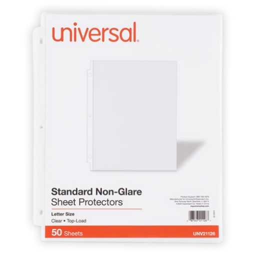 Picture of Top-Load Poly Sheet Protectors, Std Gauge, Nonglare, Clear, 50/pack