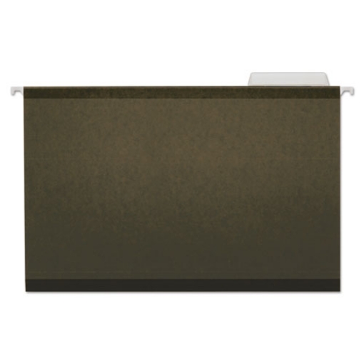 Picture of Deluxe Reinforced Recycled Hanging File Folders, Legal Size, 1/3-Cut Tabs, Standard Green, 25/Box