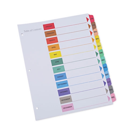 Picture of Deluxe Table Of Contents Dividers For Printers, 12-Tab, Jan. To Dec., 11 X 8.5, White, 1 Set