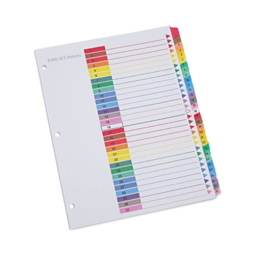 Picture of Deluxe Table Of Contents Dividers For Printers, 31-Tab, 1 To 31, 11 X 8.5, White, 1 Set