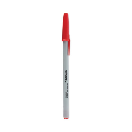 Picture of Ballpoint Pen, Stick, Medium 1 mm, Red Ink, Gray/Red Barrel, Dozen