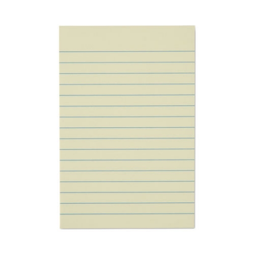 Picture of Recycled Self-Stick Note Pads, Note Ruled, 4" x 6", Yellow, 100 Sheets/Pad, 12 Pads/Pack