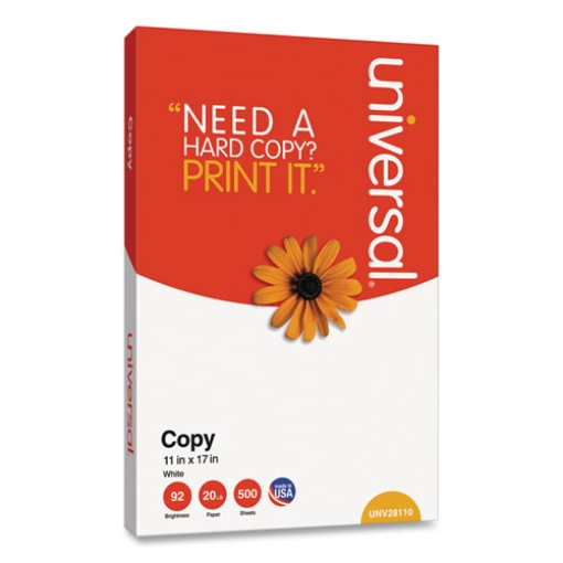 Picture of Copy Paper, 92 Bright, 20 lb Bond Weight, 11 x 17, White, 500 Sheets/Ream