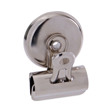 Picture of Bulldog Magnetic Clips, Small, Nickel, 18/Pack