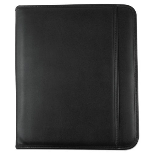 Picture of Leather Textured Zippered Padfolio With Tablet Pocket, 10 3/4 X 13 1/8, Black