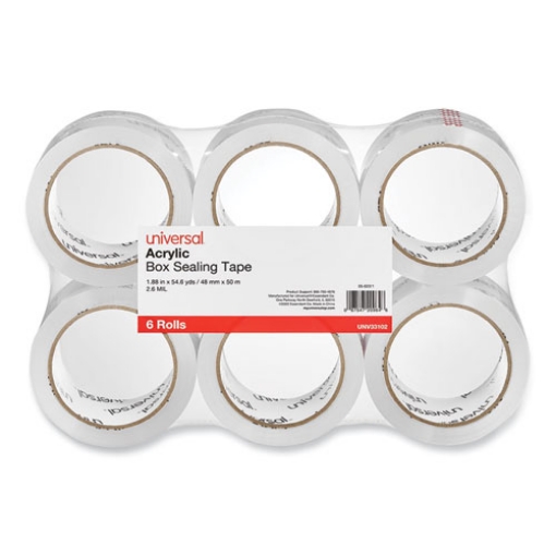 Picture of Moving and Storage Packing Tape, 3" Core, 1.88" x 54.6 yd, Clear, 6/Pack