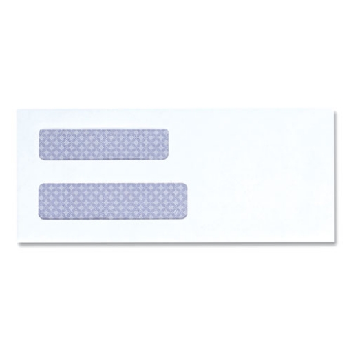 Picture of Double Window Business Envelope, #8 5/8, Square Flap, Gummed Closure, 3.63 x 8.88, White, 500/Box