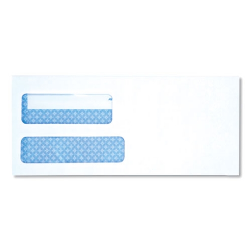 Picture of Double Window Business Envelope, #9, Square Flap, Self-Adhesive Closure, 3.88 x 8.88, White, 500/Box