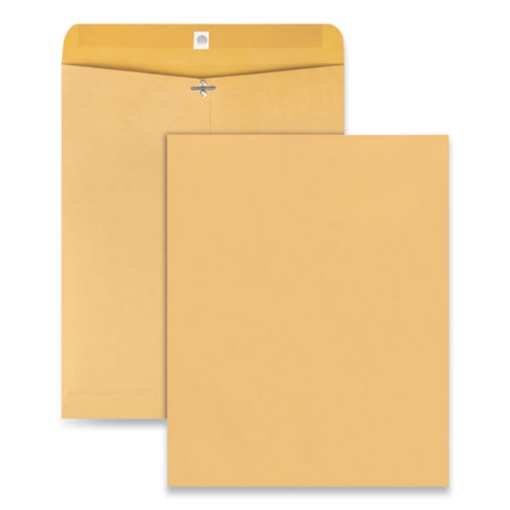 Picture of kraft clasp envelope, #105, square flap, clasp/gummed closure, 11.5 x 14.5, brown kraft, 100/pack