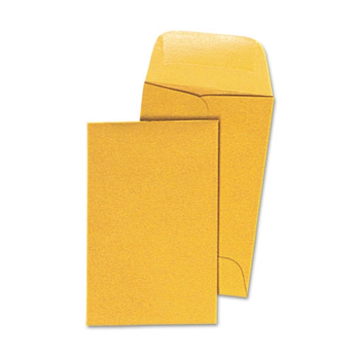 Picture of Kraft Coin Envelope, #1, Round Flap, Gummed Closure, 2.25 X 3.5, Light Brown Kraft, 500/box