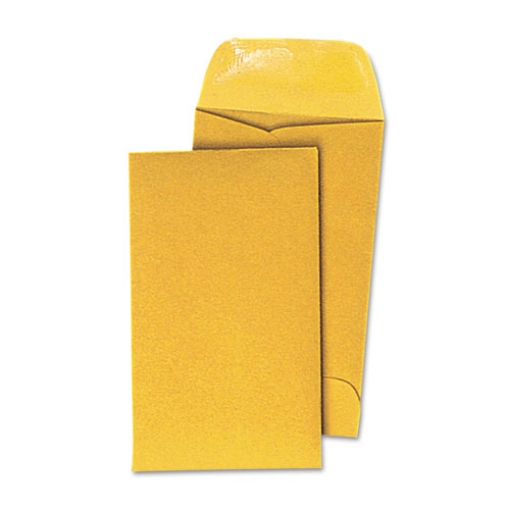 Picture of Kraft Coin Envelope, #3, Round Flap, Gummed Closure, 2.5 X 4.25, Light Brown Kraft, 500/box