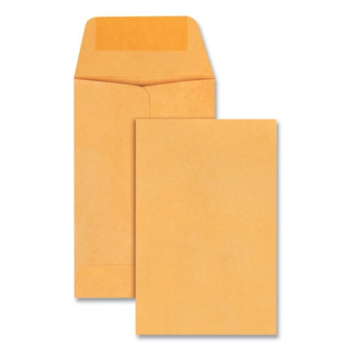 Picture of Kraft Coin Envelope, #1, Round Flap, Gummed Closure, 2.25 X 3.5, Light Brown Kraft, 250/box