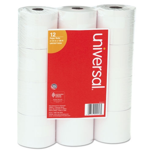 Picture of Impact And Inkjet Print Bond Paper Rolls, 0.5" Core, 2.25" X 130 Ft, White, 12/pack