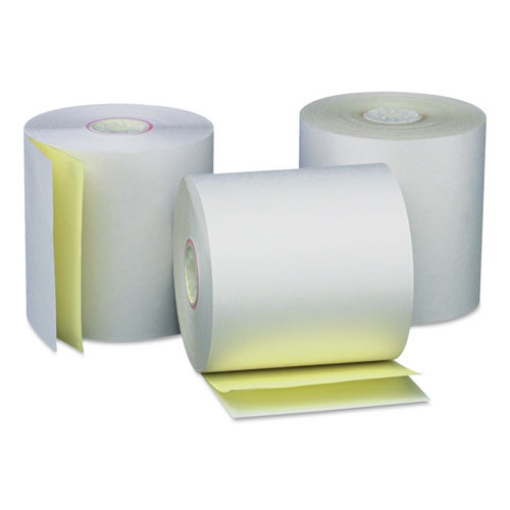 Picture of Carbonless Paper Rolls, 0.44" Core, 3" X 90 Ft, White/canary, 50/carton