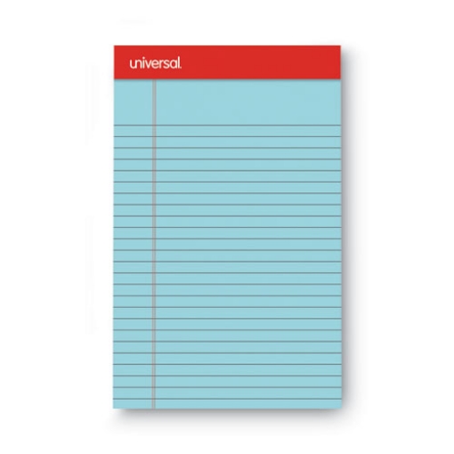 Picture of Colored Perforated Ruled Writing Pads, Narrow Rule, 50 Blue 5 X 8 Sheets, Dozen