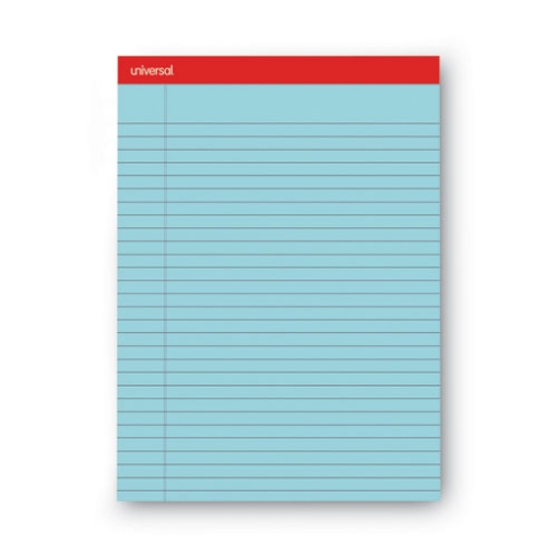 Picture of Colored Perforated Ruled Writing Pads, Wide/legal Rule, 50 Blue 8.5 X 11 Sheets, Dozen