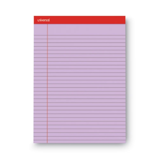 Picture of Colored Perforated Ruled Writing Pads, Wide/legal Rule, 50 Orchid 8.5 X 11 Sheets, Dozen