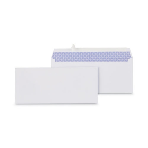 Picture of Peel Seal Strip Security Tint Business Envelope, #10, Square Flap, Self-Adhesive Closure, 4.13 x 9.5, White, 100/Box