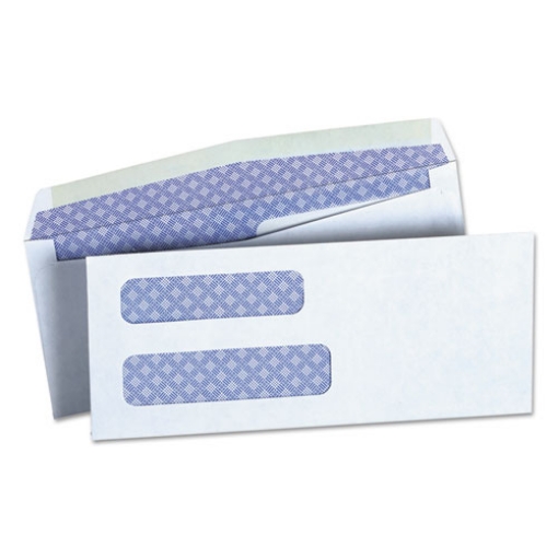 Picture of Double Window Business Envelope, #8 5/8, Commercial Flap, Gummed Closure, 3.63 x 8.63, White, 500/Box