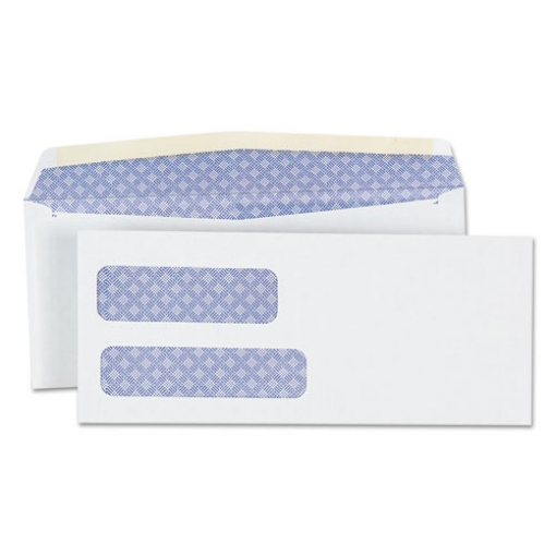 Picture of Double Window Business Envelope, #9, Commercial Flap, Gummed Closure, 3.88 x 8.88, White, 500/Box