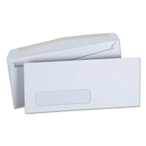 Picture of Open-Side Business Envelope, 1 Window, #10, Square Flap, Gummed Closure, 4.13 x 9.5, White, 500/Box