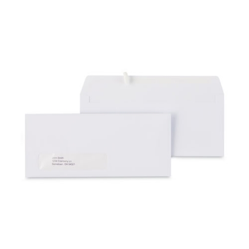 Picture of Open-Side Business Envelope, 1 Window, #10, Commercial Flap, Gummed Closure, 4.13 x 9.5, White, 250/Box