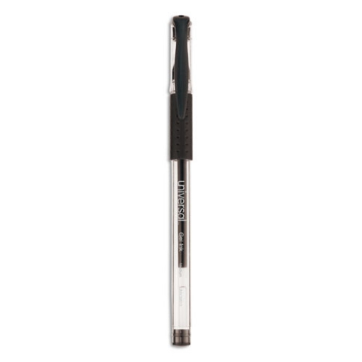 Picture of Comfort Grip Gel Pen, Stick, Medium 0.7 mm, Black Ink, Clear/Black Barrel, 60/Pack