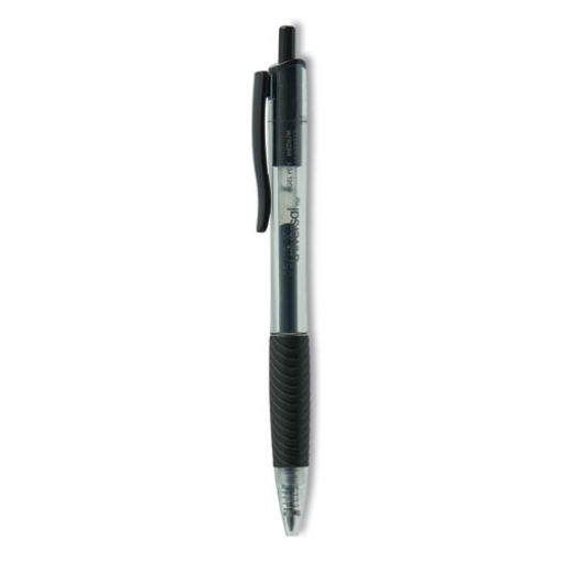 Picture of Comfort Grip Gel Pen, Retractable, Medium 0.7 mm, Black Ink, Clear/Black Barrel, Dozen