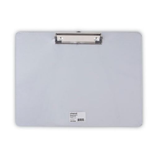 Picture of Plastic Brushed Aluminum Clipboard, Landscape Orientation, 0.5" Clip Capacity, Holds 11 x 8.5 Sheets, Silver